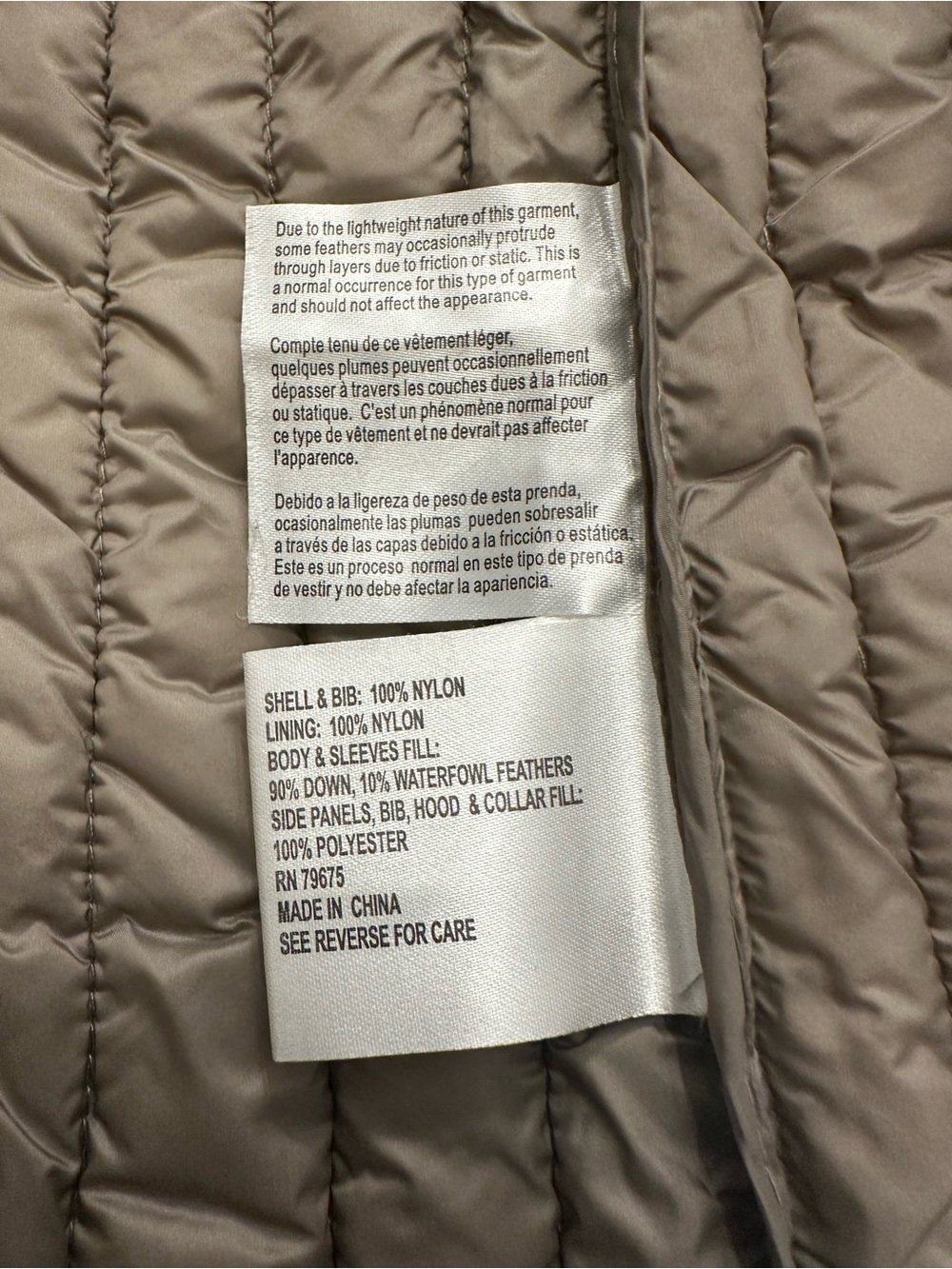Michael Kors Taupe Quilted Lightweight Puffer Jacket - Picture 8 of 9